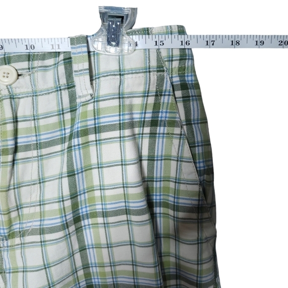 Aeropostale White Green Plaid Cotton Shorts 30 - 32 waist 12 inseam - Picture 8 of 10